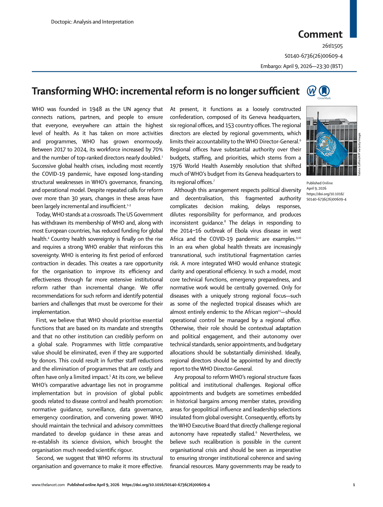 DKU professor co authors Lancet commentary calling for WHO reform 1