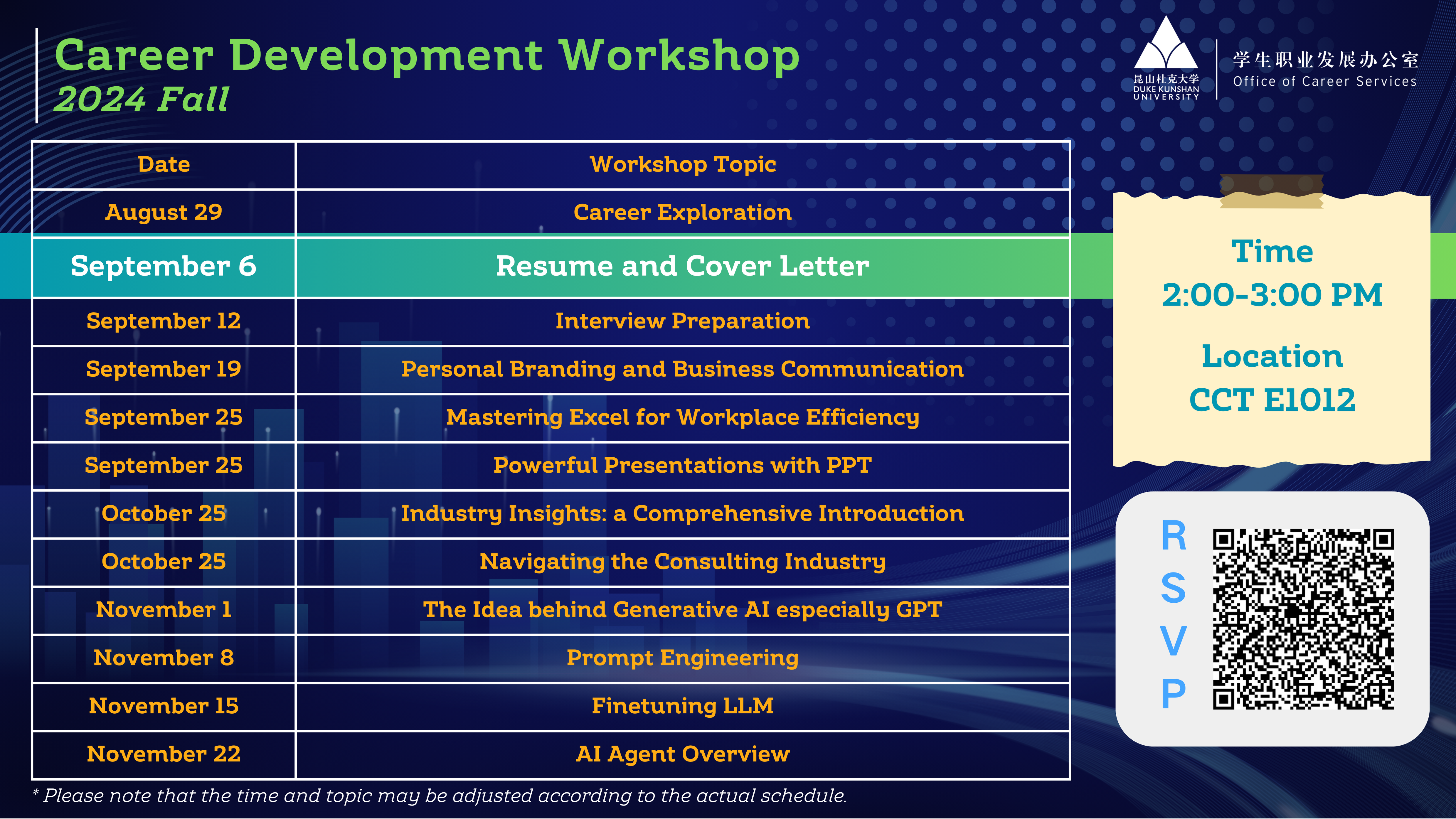 Career Development Workshop: Resume and Cover Letter