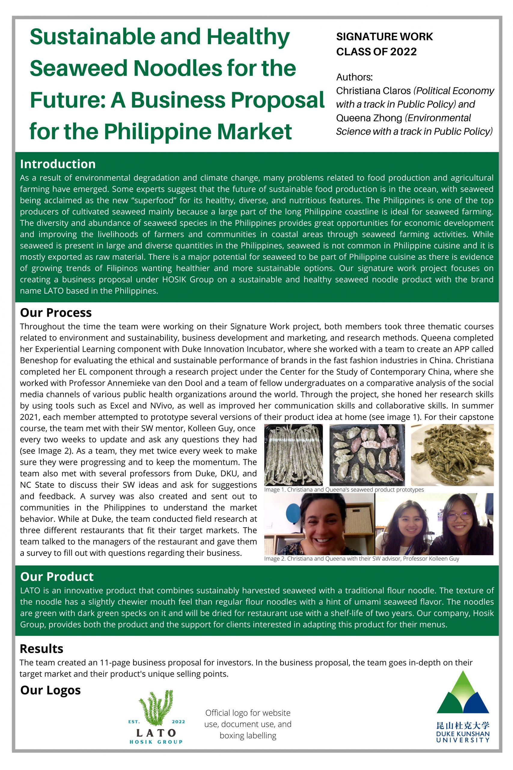 Sustainable and Healthy Seaweed Noodles for the Future: A Business Proposal for the Philippine Market