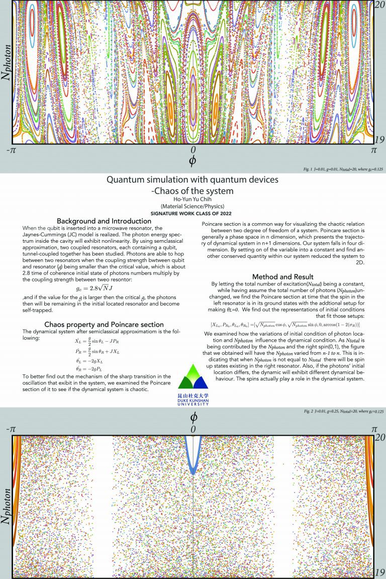 Quantum simulation with quantum devices -Chaos of the system