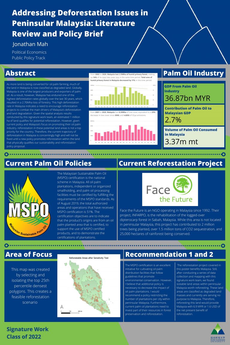 Addressing Deforestation Issues in Peninsular Malaysia: Literature Review and Policy Brief